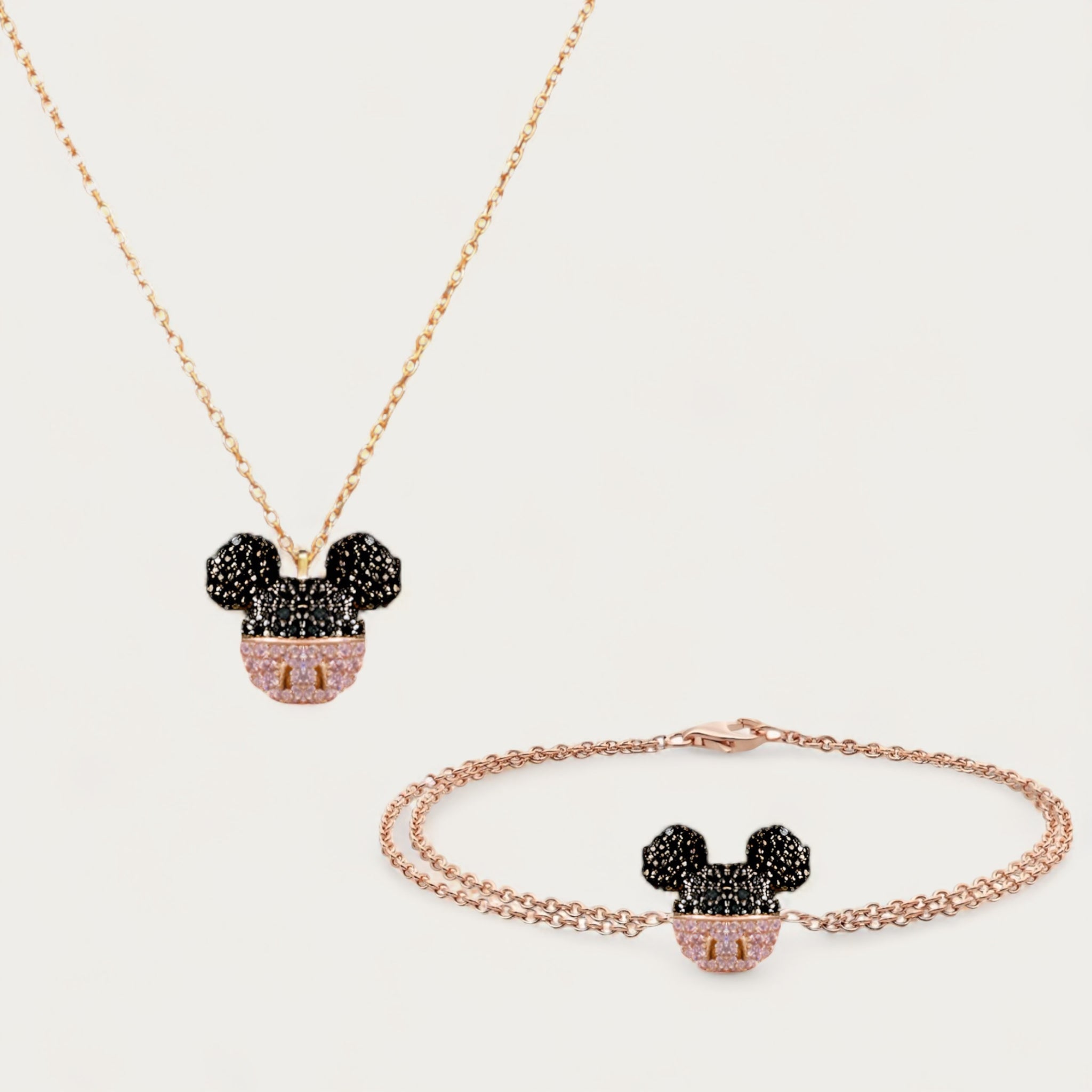 Helsinki Mickey Mouse Necklace Bracelet Set
