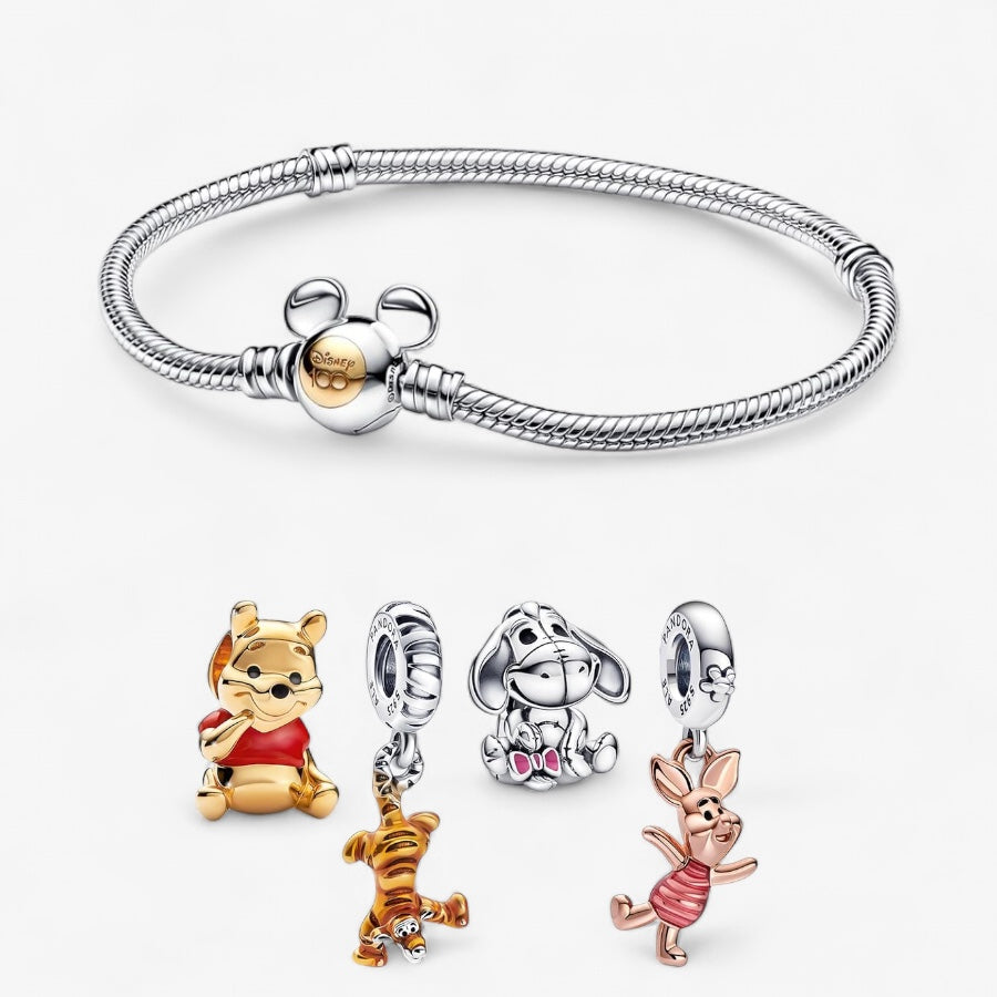 Disney Bileklik & 4 Charm Set